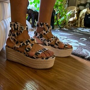 Animal print sandals